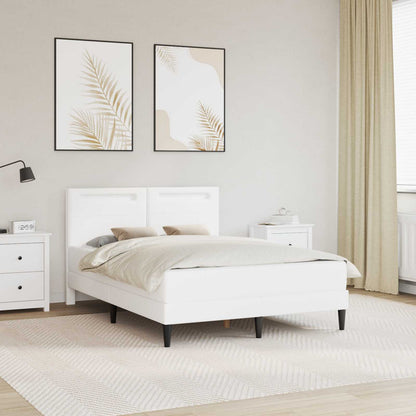 Bedframe met LED-stripverlichting Wit 160 x 200 cm Kunstleer