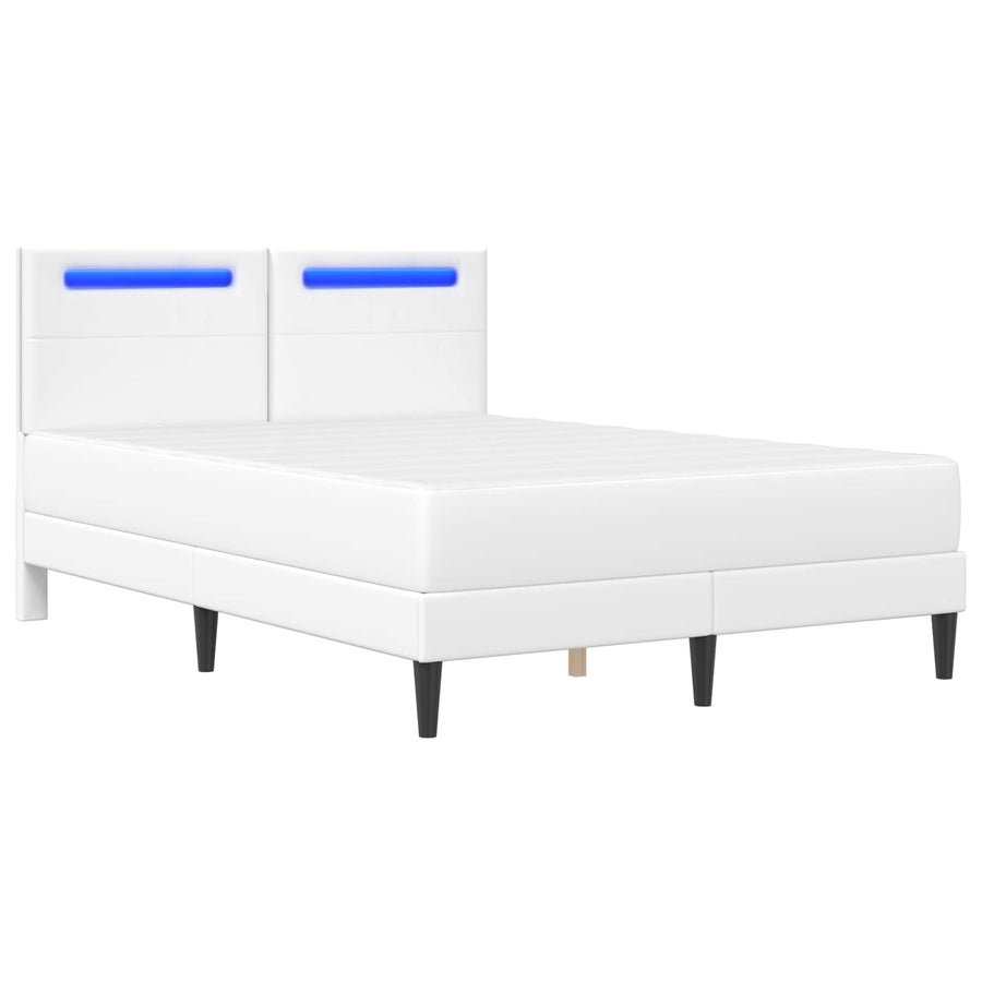 Bedframe met LED-stripverlichting Wit 160 x 200 cm Kunstleer