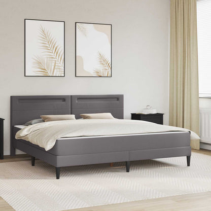 Bedframe met LED-stripverlichting Grijs 180 x 200 cm Kunstleer