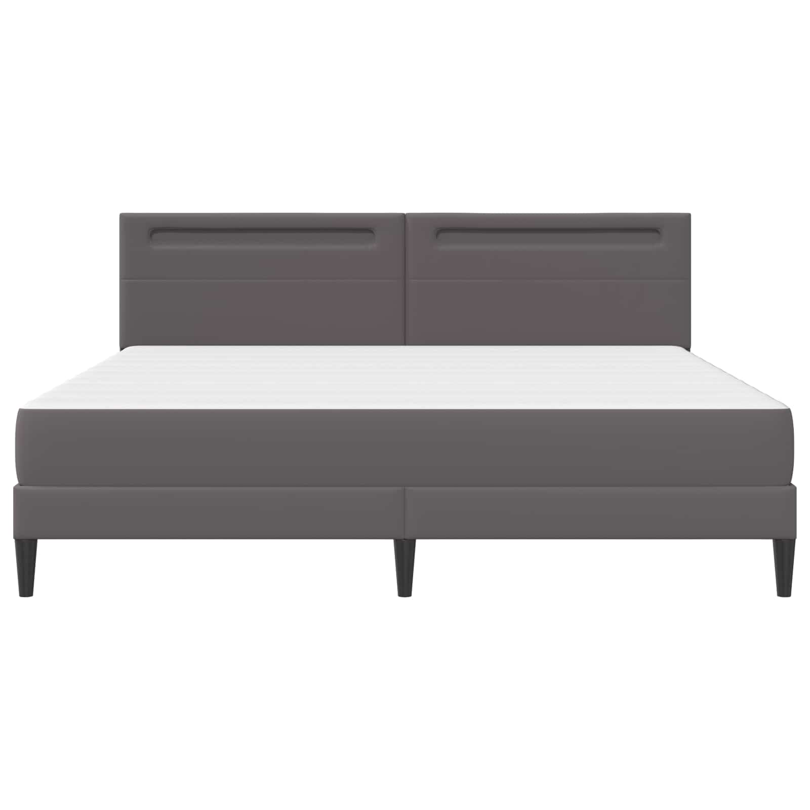 Bedframe met LED-stripverlichting Grijs 180 x 200 cm Kunstleer