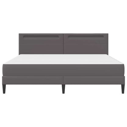 Bedframe met LED-stripverlichting Grijs 180 x 200 cm Kunstleer