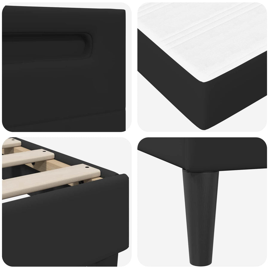 Bedframe met LED-stripverlichting Zwart 180 x 200 cm Kunstleer