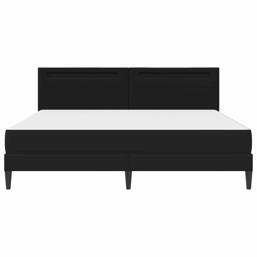 Bedframe met LED-stripverlichting Zwart 180 x 200 cm Kunstleer