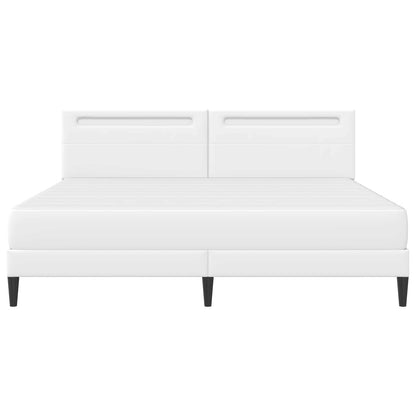 Bedframe met LED-stripverlichting Wit 180 x 200 cm Kunstleer