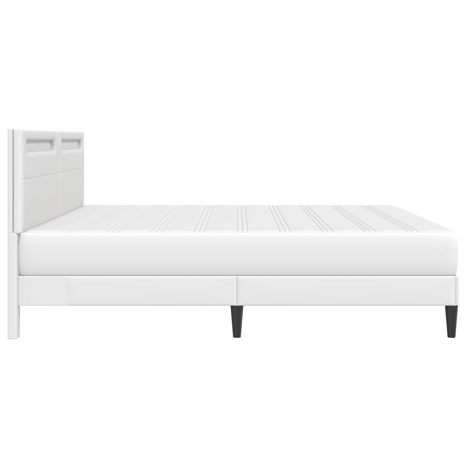 Bedframe met LED-stripverlichting Wit 200 x 200 cm Kunstleer