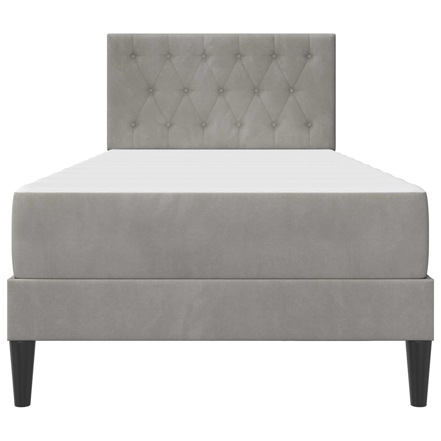 Bedframe met matras Lichtgrijs 80 x 200 cm Fluweel