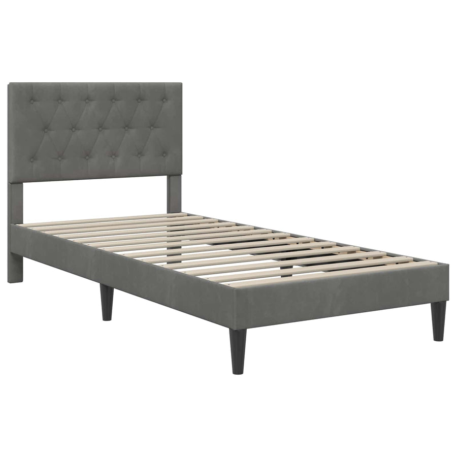 Bedframe met matras Donkergrijs 80 x 200 cm Fluweel