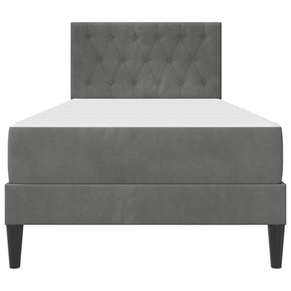 Bedframe met matras Donkergrijs 80 x 200 cm Fluweel