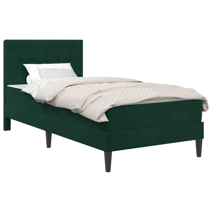 Bedframe met matras Donkergroen 80 x 200 cm Fluweel