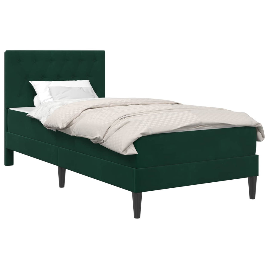 Bedframe met matras Donkergroen 80 x 200 cm Fluweel