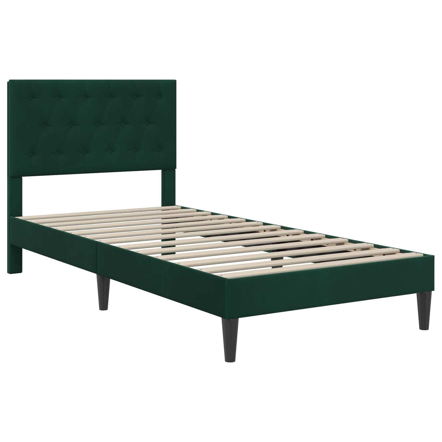 Bedframe met matras Donkergroen 80 x 200 cm Fluweel