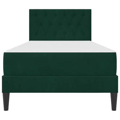 Bedframe met matras Donkergroen 80 x 200 cm Fluweel