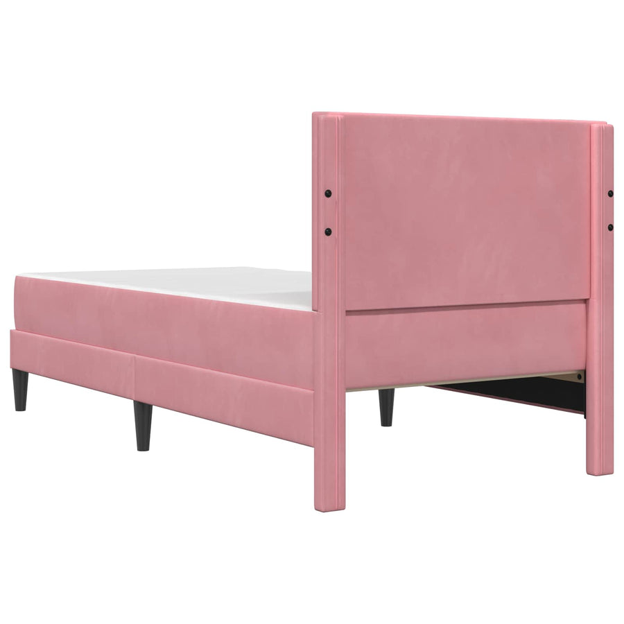Bedframe met matras met hoofdeinde Roze 80 x 200 cm Fluweel