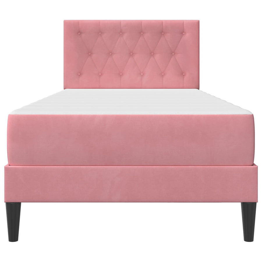 Bedframe met matras met hoofdeinde Roze 80 x 200 cm Fluweel