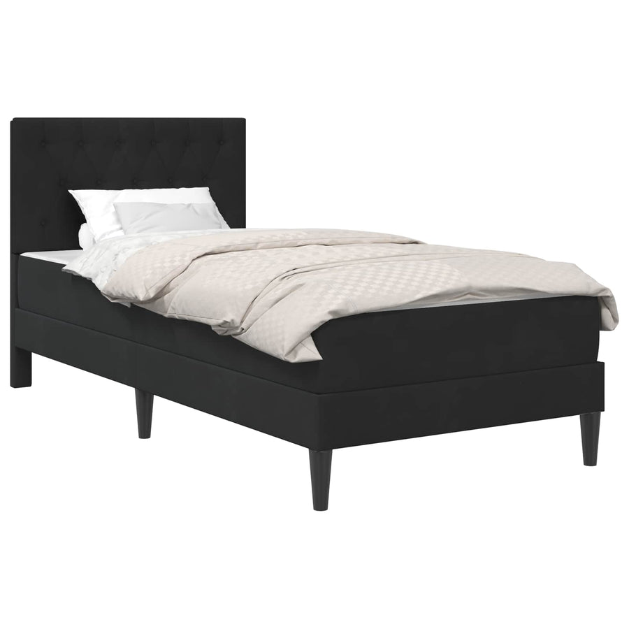 Bedframe met matras met hoofdeinde Zwart 80 x 200 cm Fluweel