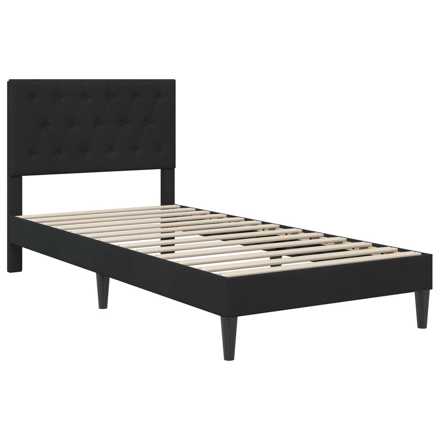 Bedframe met matras met hoofdeinde Zwart 80 x 200 cm Fluweel