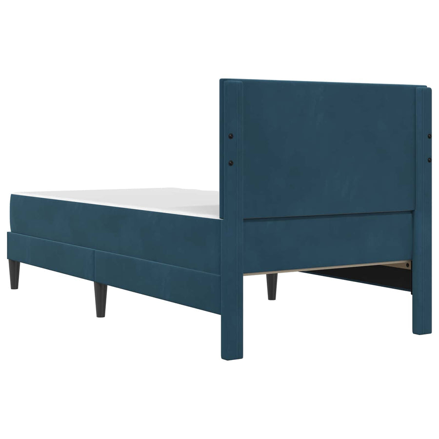 Bedframe met matras met hoofdeinde Blauw 80 x 200 cm Fluweel