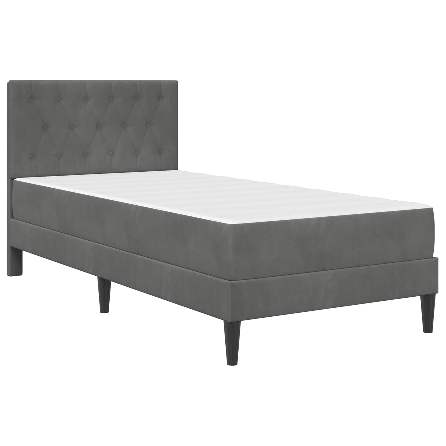 Bedframe met matras Donkergrijs 90 x 190 cm Fluweel