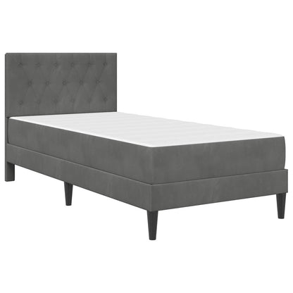 Bedframe met matras Donkergrijs 90 x 190 cm Fluweel