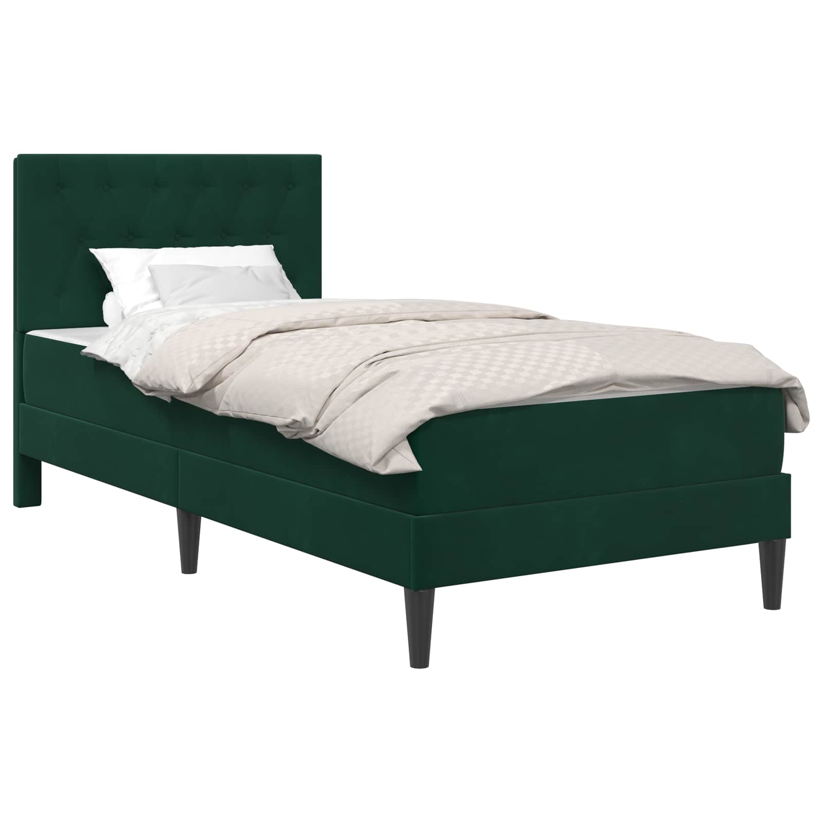 Bedframe met matras Donkergroen 90 x 190 cm Fluweel