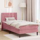 Bedframe met matras 90x190 cm roze fluweel