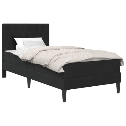 Bedframe met matras met hoofdeinde Zwart 90 x 190 cm Fluweel