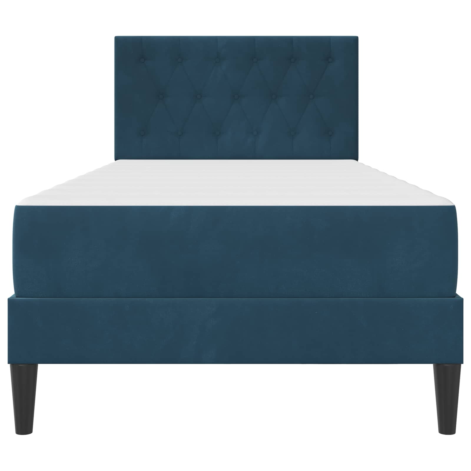 Bedframe met matras met hoofdeinde Blauw 90 x 190 cm Fluweel