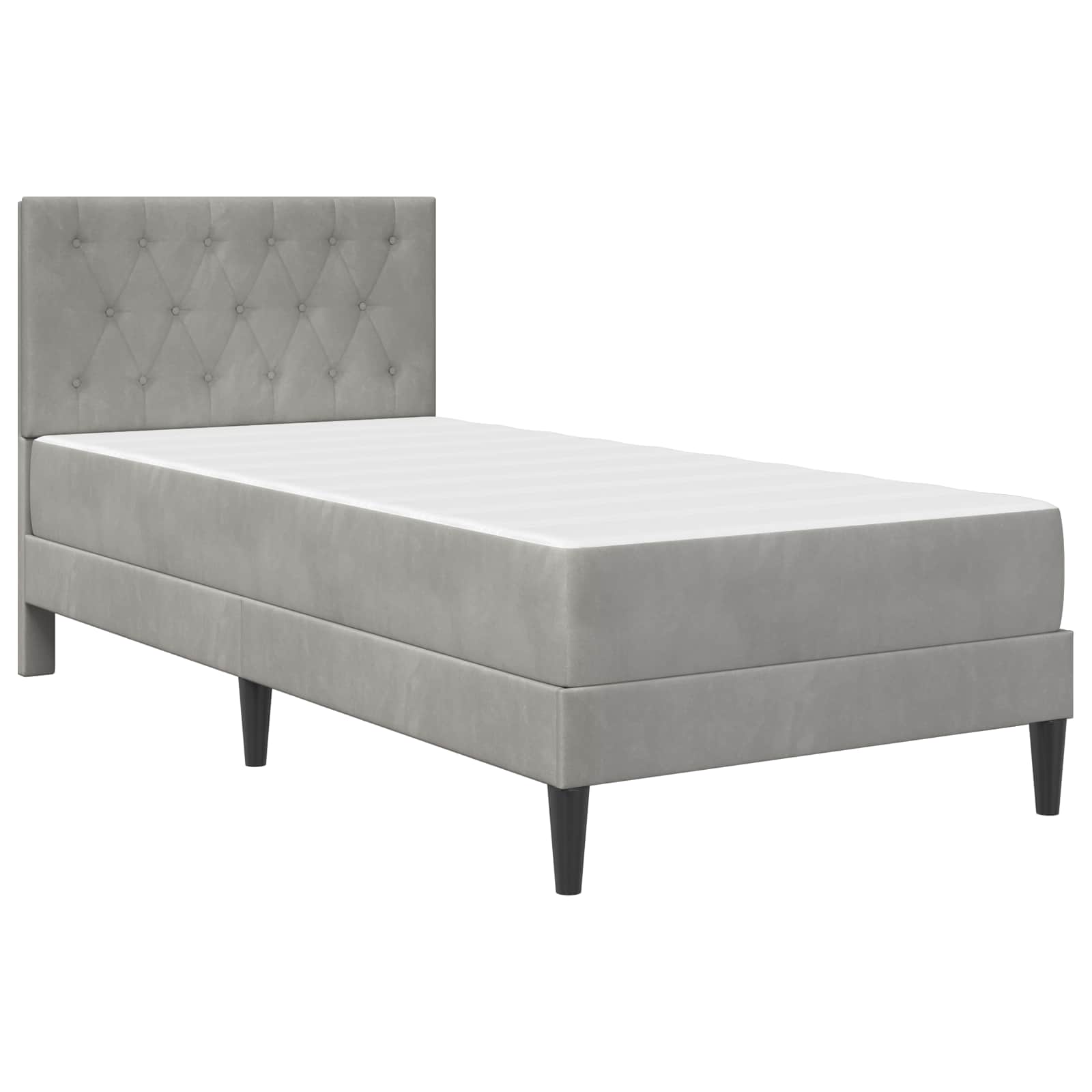 Bedframe met matras Lichtgrijs 90 x 200 cm Fluweel