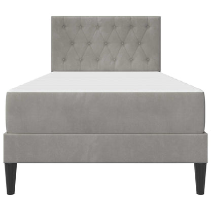 Bedframe met matras Lichtgrijs 90 x 200 cm Fluweel