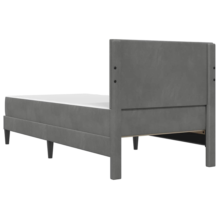 Bedframe met matras Donkergrijs 90 x 200 cm Fluweel