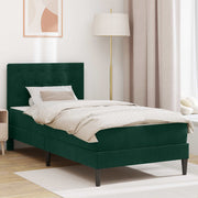 Bedframe met matras 90x200 cm donkergroen fluweel