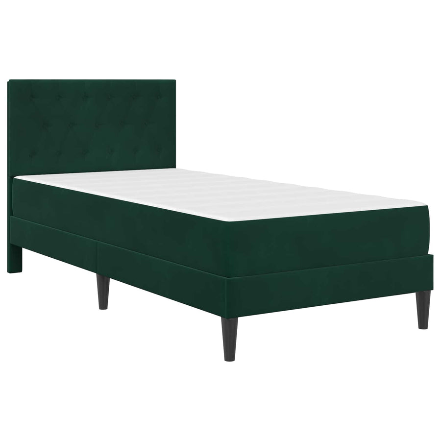 Bedframe met matras Donkergroen 90 x 200 cm Fluweel