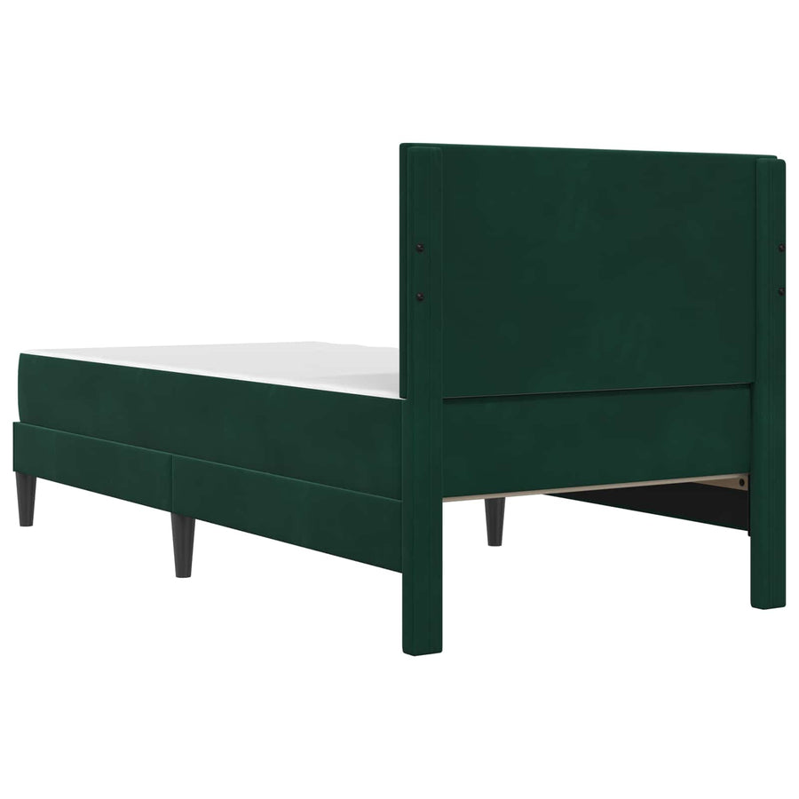 Bedframe met matras Donkergroen 90 x 200 cm Fluweel