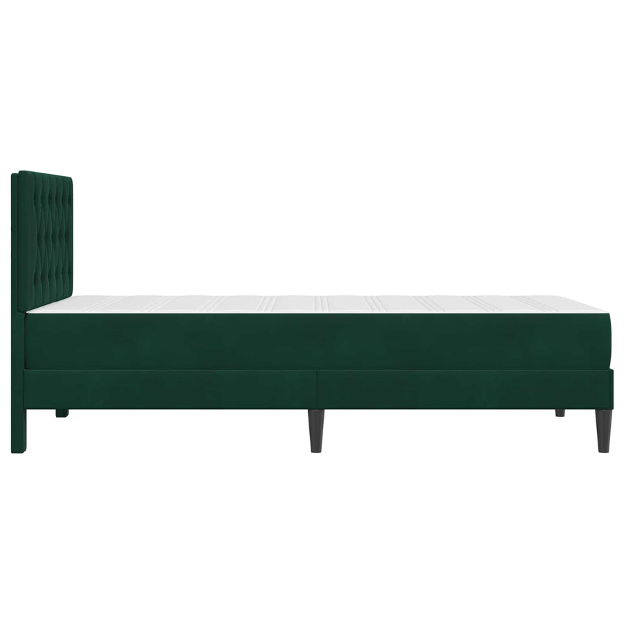Bedframe met matras Donkergroen 90 x 200 cm Fluweel