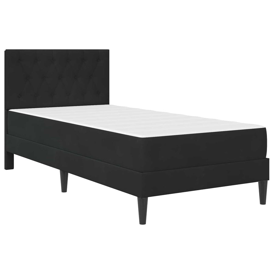 Bedframe met matras met hoofdeinde Zwart 90 x 200 cm Fluweel