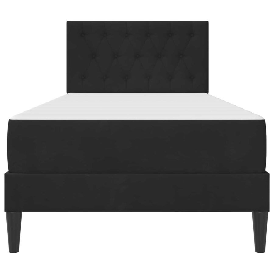 Bedframe met matras met hoofdeinde Zwart 90 x 200 cm Fluweel