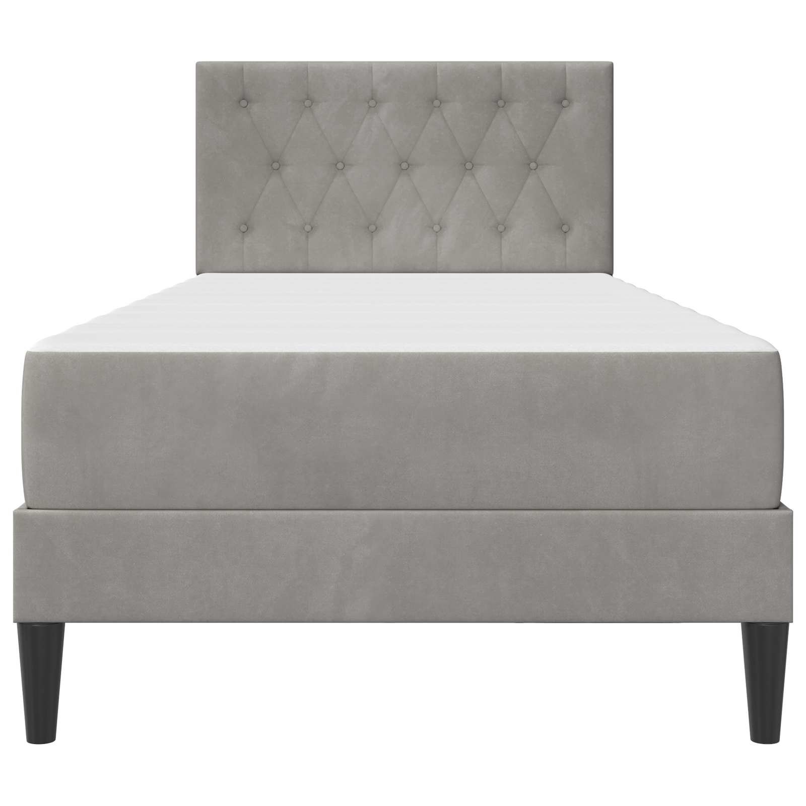 Bedframe met matras Lichtgrijs 100 x 200 cm Fluweel