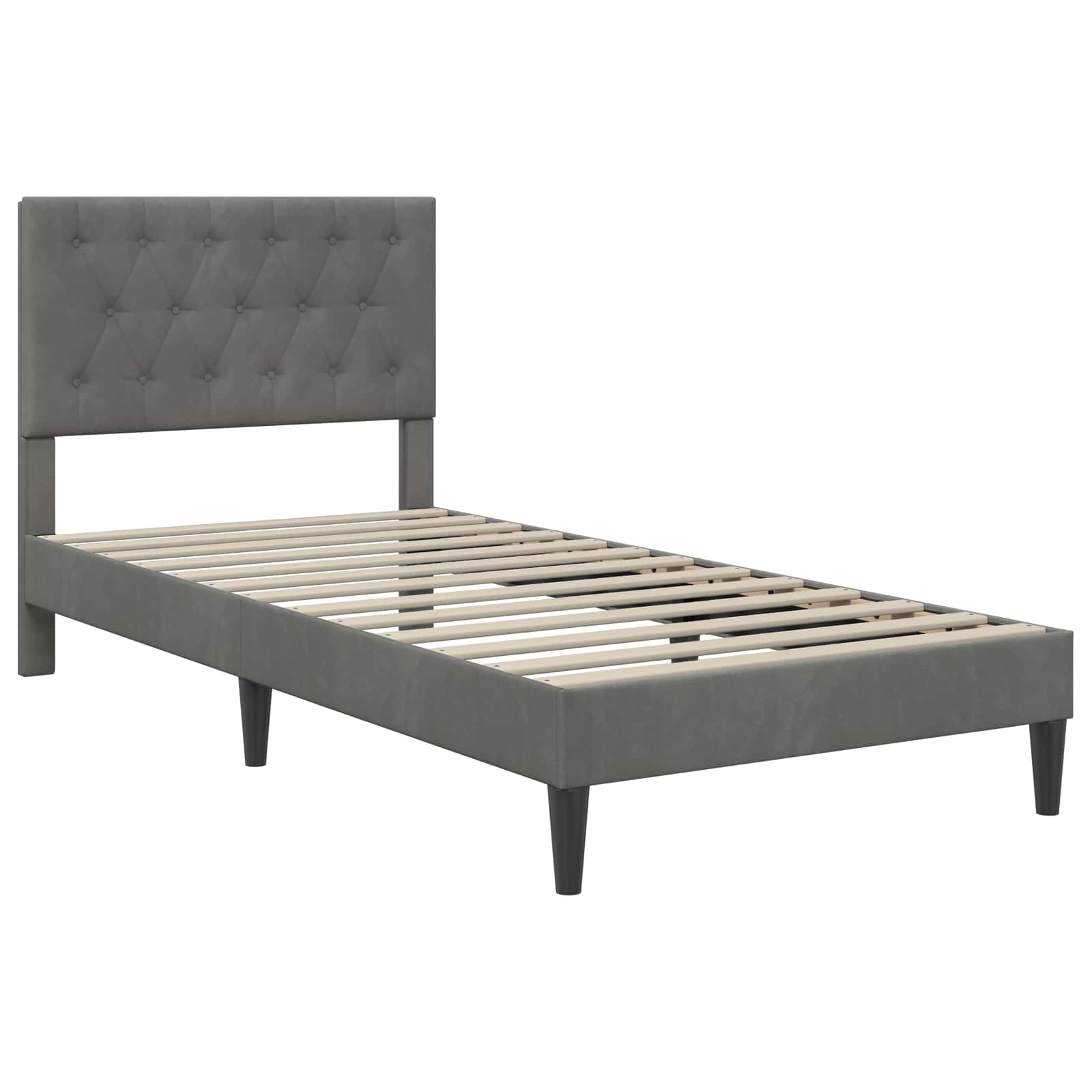 Bedframe met matras Donkergrijs 100 x 200 cm Fluweel