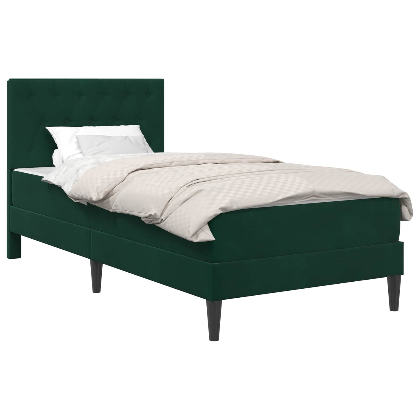 Bedframe met matras Donkergroen 100 x 200 cm Fluweel