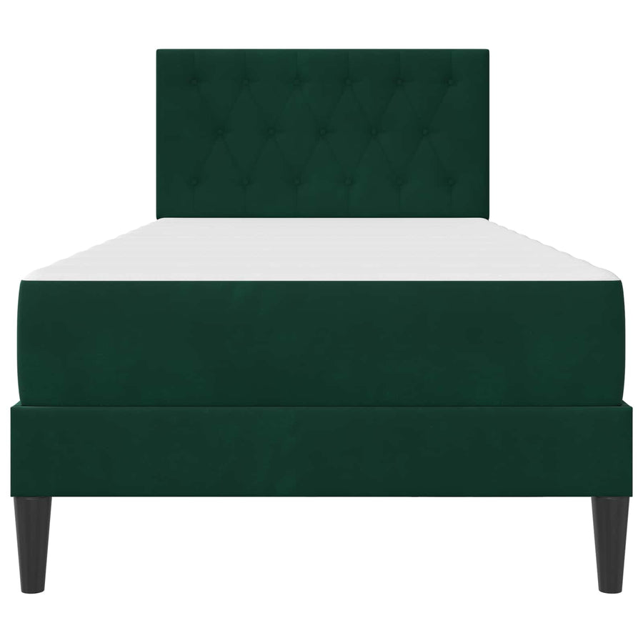 Bedframe met matras Donkergroen 100 x 200 cm Fluweel