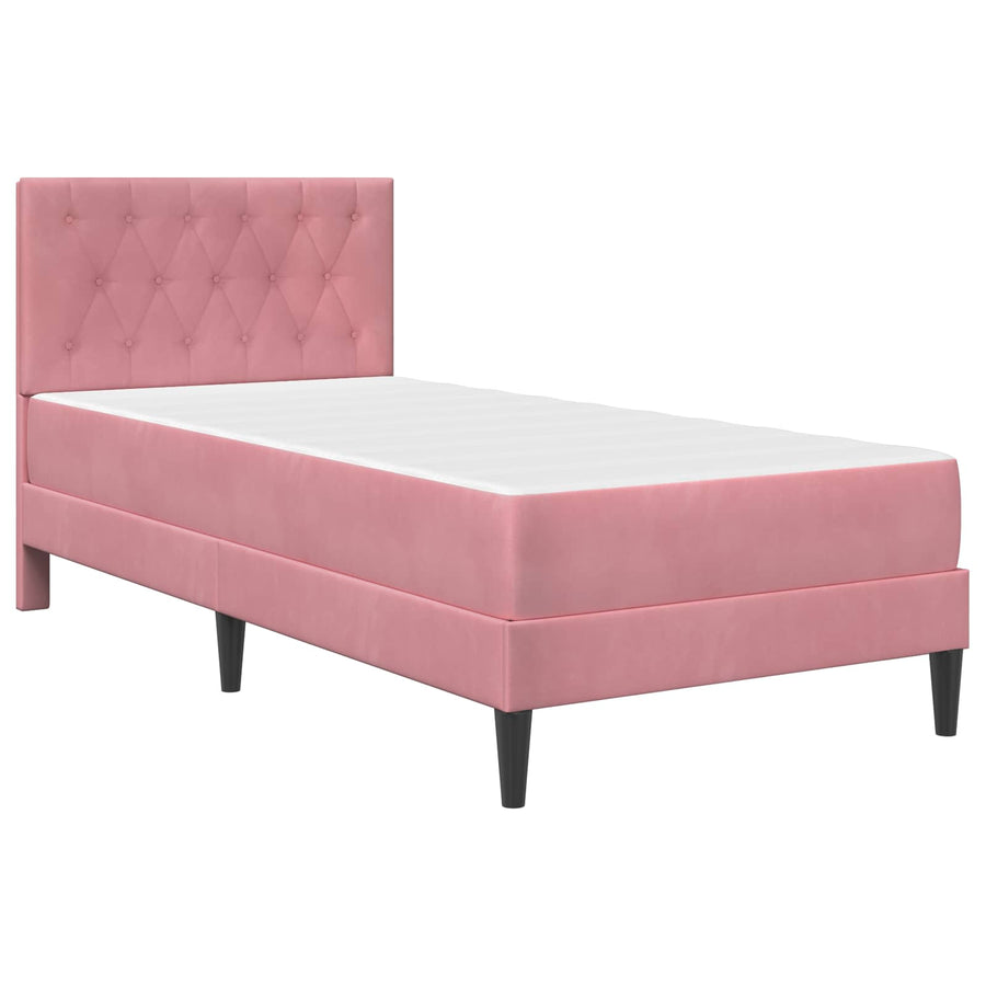 Bedframe met matras met hoofdeinde Roze 100 x 200 cm Fluweel