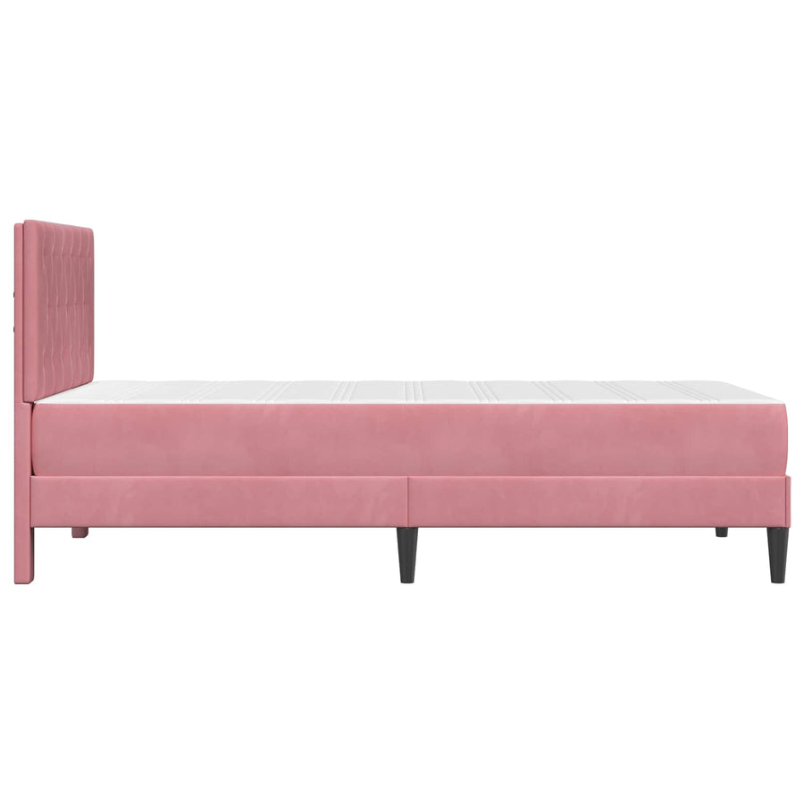 Bedframe met matras met hoofdeinde Roze 100 x 200 cm Fluweel