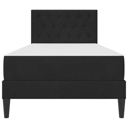 Bedframe met matras met hoofdeinde Zwart 100 x 200 cm Fluweel