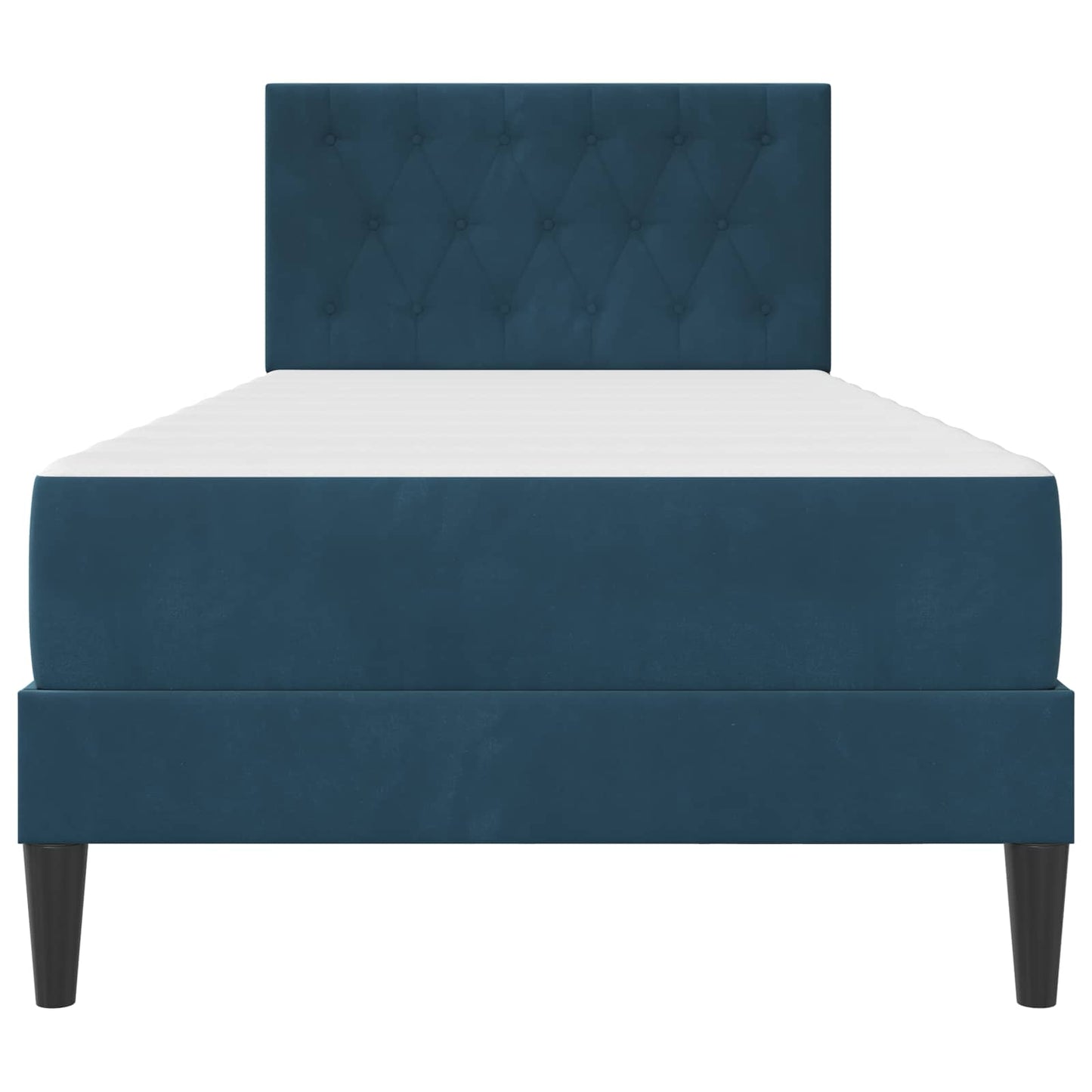 Bedframe met matras met hoofdeinde Blauw 100 x 200 cm Fluweel
