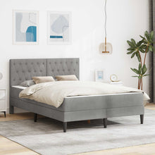 Bedframe met matras Lichtgrijs 120 x 190 cm Fluweel