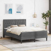 Bedframe met matras Donkergrijs 120 x 190 cm Fluweel