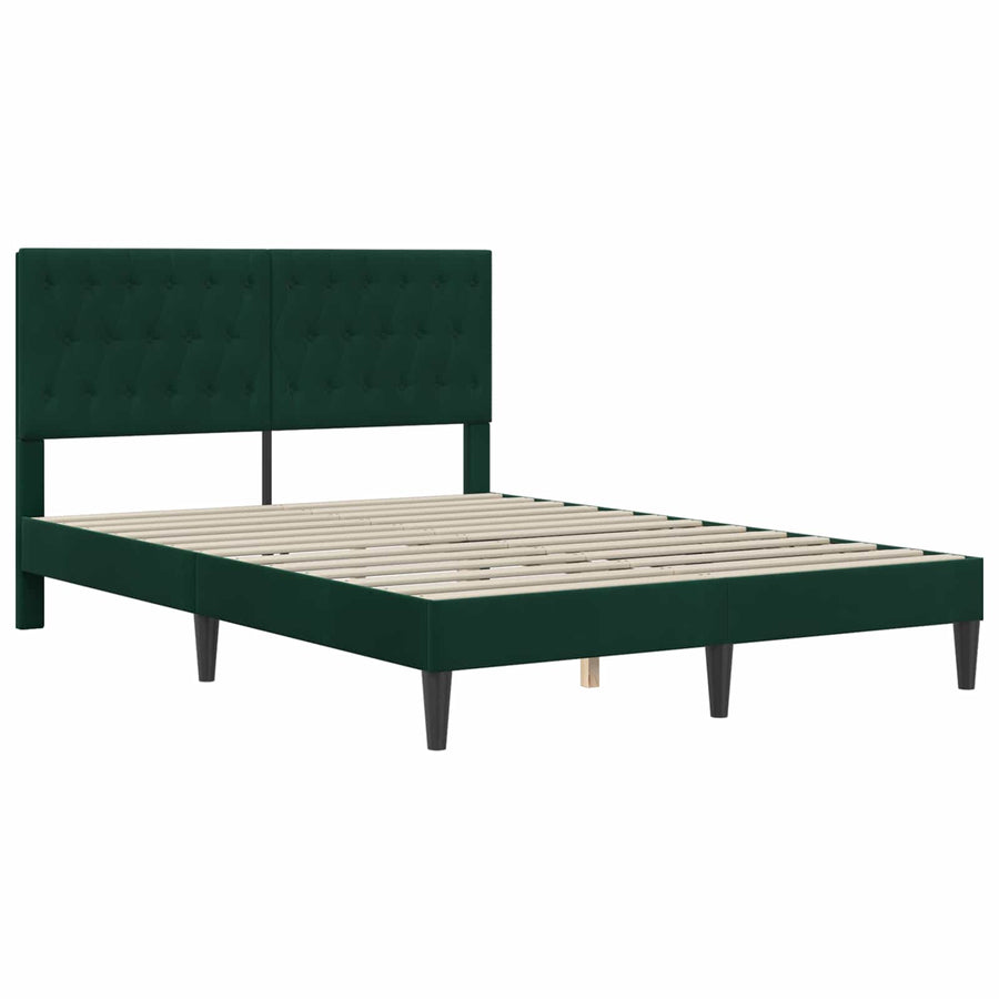 Bedframe met matras Donkergroen 120 x 190 cm Fluweel