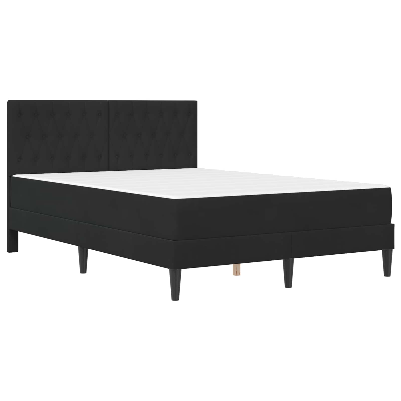 Bedframe met matras met hoofdeinde Zwart 120 x 190 cm Fluweel