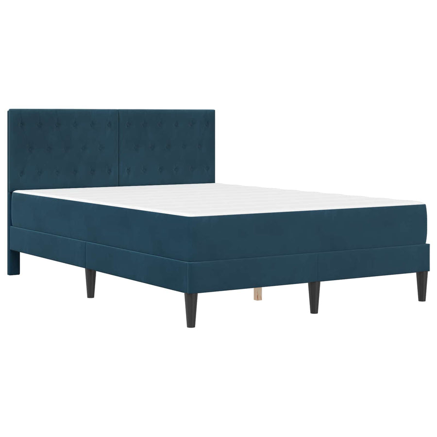 Bedframe met matras met hoofdeinde Blauw 120 x 190 cm Fluweel