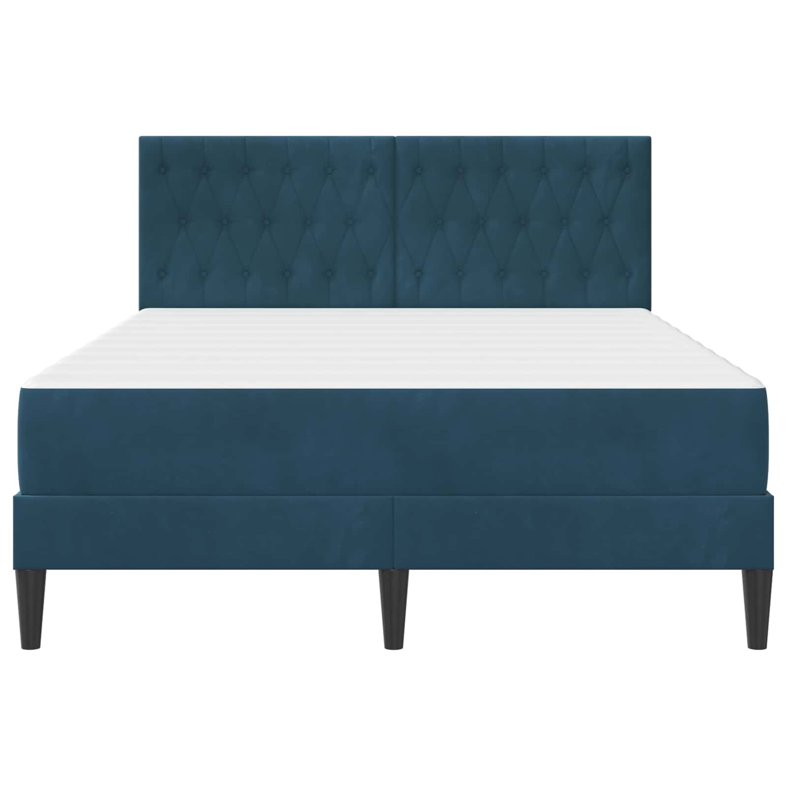 Bedframe met matras met hoofdeinde Blauw 120 x 190 cm Fluweel